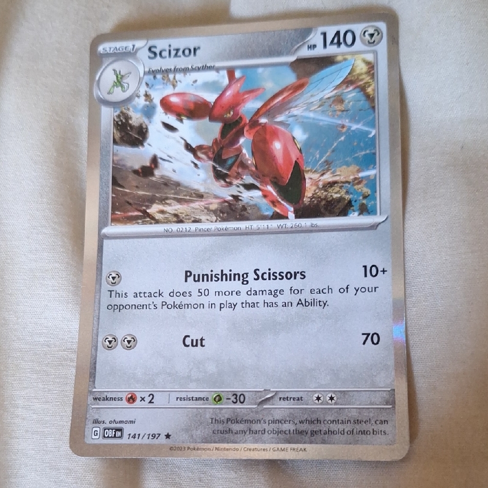 Scizor Trading Card - Red